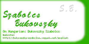 szabolcs bukovszky business card